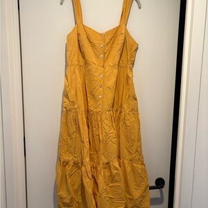 Madewell Mustard Button-Front Maxi Dress